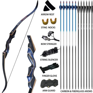 D&Q Archery Recurve Bow Hunting Takedown Long Bow Kit.best hunting bows